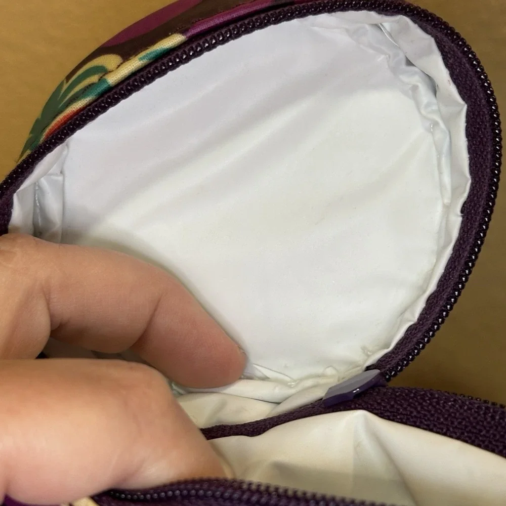 Vera Bradley Plum Crazy Purple Baby Bottle Caddy Zip Lid Waterproof Clean Tall